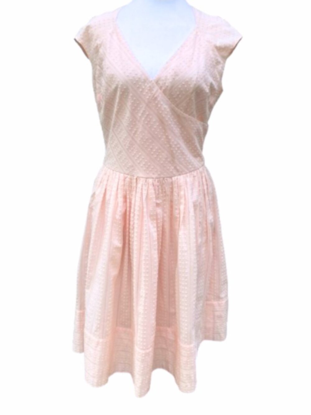Isaac Mizrahi for Target Soft Pink Dress Faux Wrap Textured Swiss Dot Fabric, 10